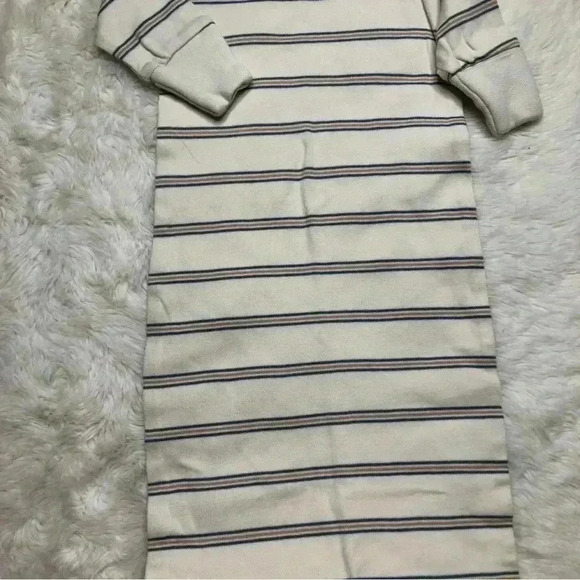Colored Organics Gown Long Sleeved Adjustable  Tie Bottom Cream Stripes 0-3M - Picture 10 of 16